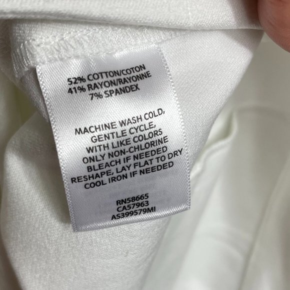 1901 Nordstrom White Side Zip Tapered Cropped Leg Pants - Picture 8 of 9